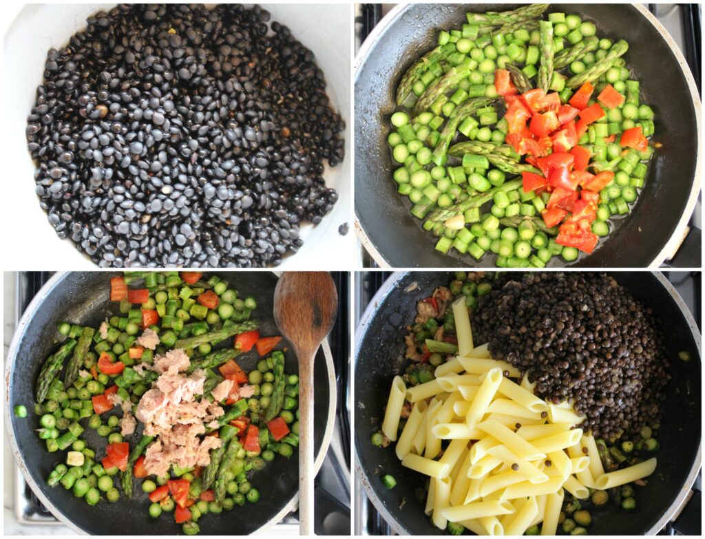 Come fare pasta asparagi e lenticchie