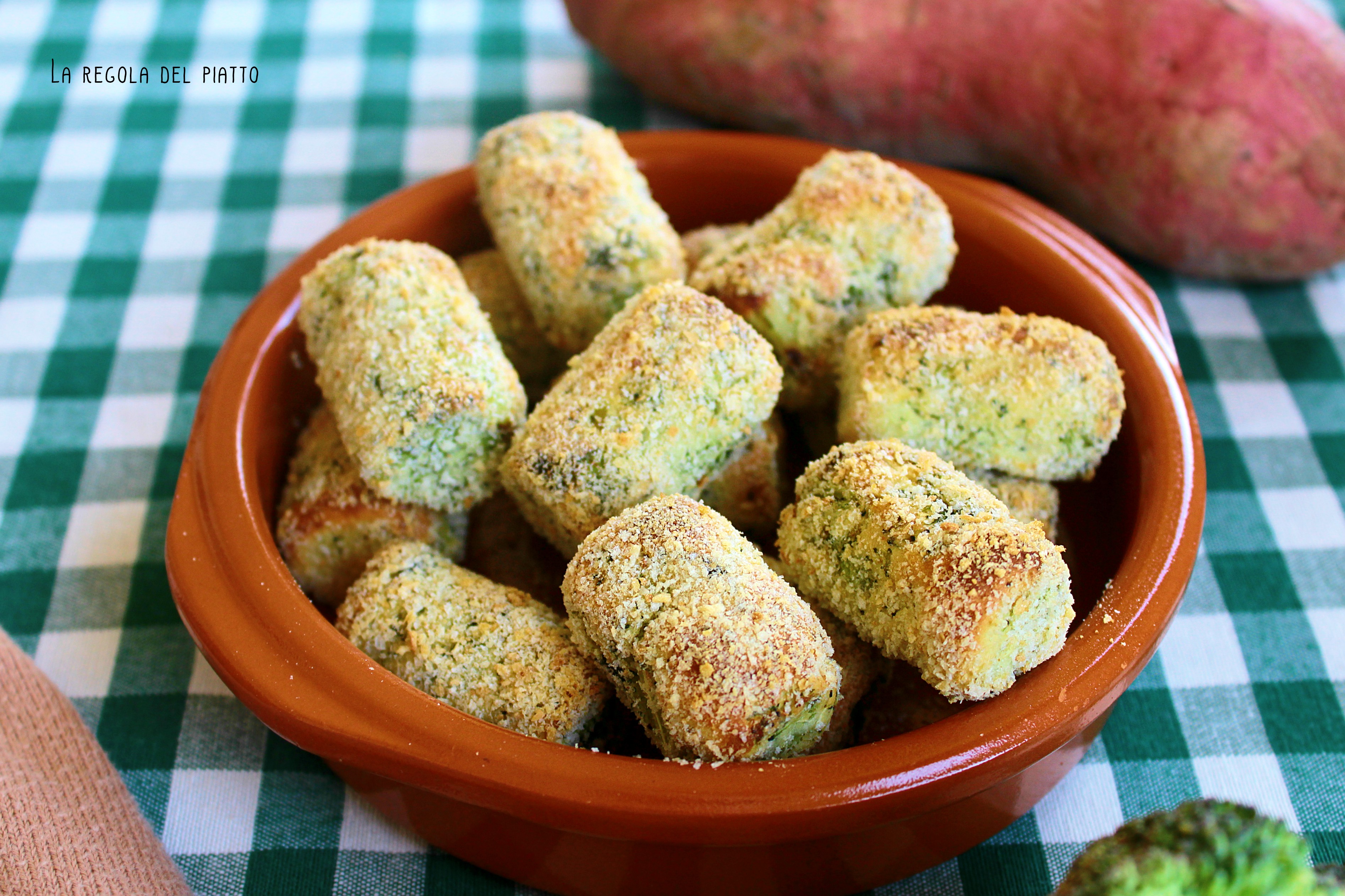 Crocchette vegane di patate dolci e broccoliCrocchette vegane di patate dolci e broccoli